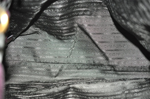 Authentic PRADA Leather Nappa 2Way Shoulder Crossbody Hand Tote Bag Purple 8069I