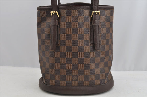 Authentic Louis Vuitton Damier Marais Bucket Shoulder Tote Bag N42240 LV 8071I