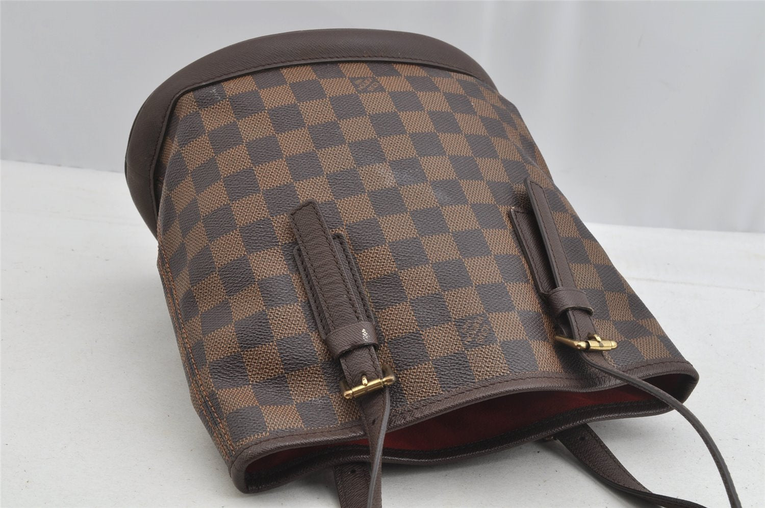 Authentic Louis Vuitton Damier Marais Bucket Shoulder Tote Bag N42240 LV 8071I