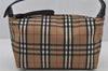 Authentic BURBERRY Nova Check Nylon Leather 2Way Clutch Hand Bag Beige 8072J