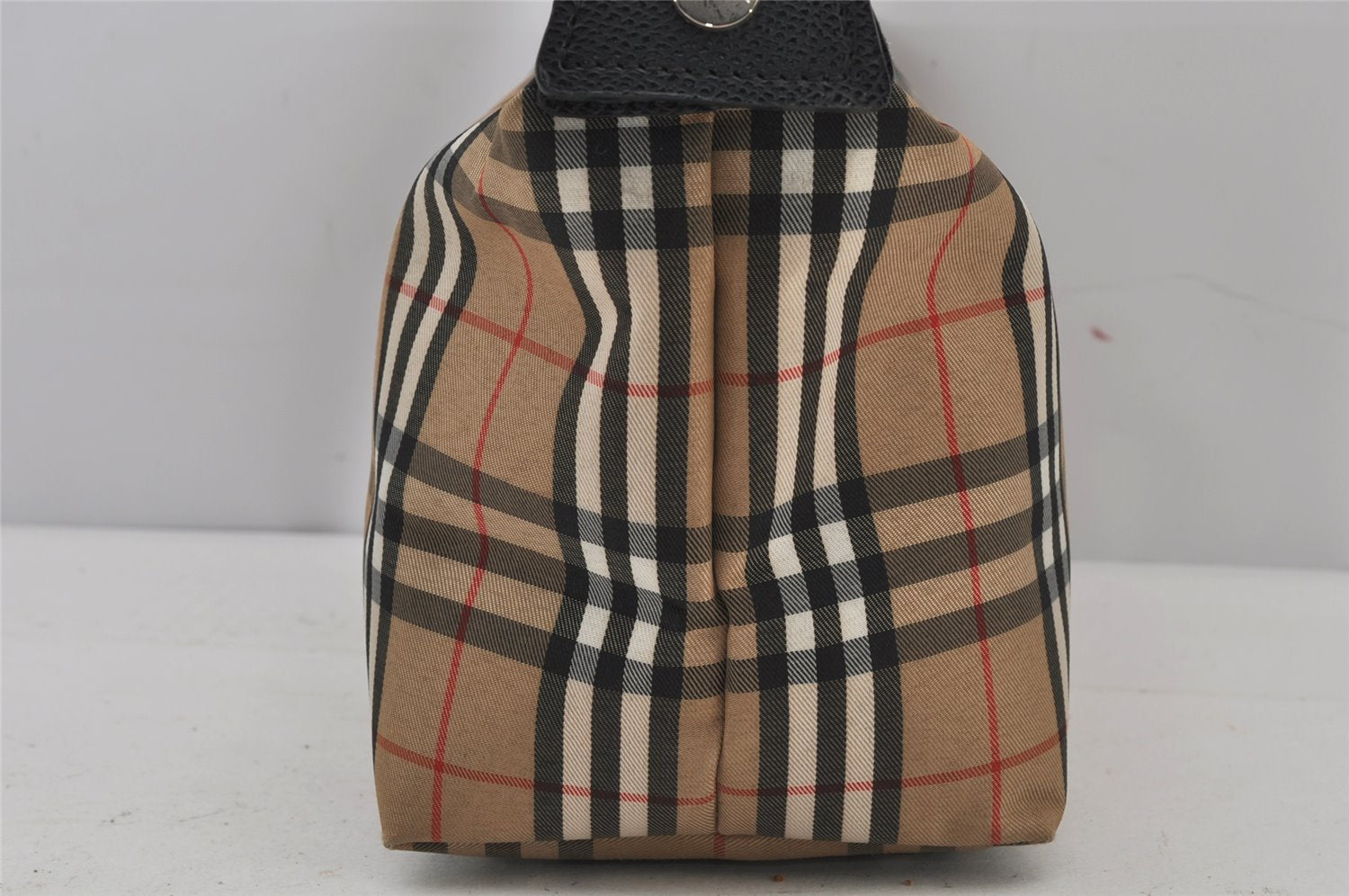 Authentic BURBERRY Nova Check Nylon Leather 2Way Clutch Hand Bag Beige 8072J