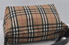 Authentic BURBERRY Nova Check Nylon Leather 2Way Clutch Hand Bag Beige 8072J