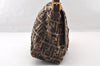 Authentic FENDI Zucca Mamma Baguette Shoulder Bag Velour Leather Brown 8073I
