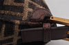 Authentic FENDI Zucca Mamma Baguette Shoulder Bag Velour Leather Brown 8073I