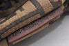 Authentic FENDI Zucca Mamma Baguette Shoulder Bag Velour Leather Brown 8073I
