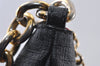 Authentic FENDI Zucchino Shoulder Cross Body Bag Purse PVC Leather Black 8074I
