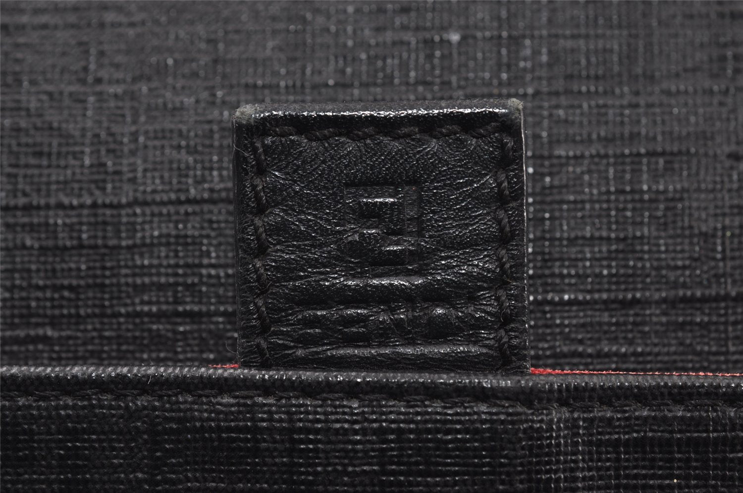 Authentic FENDI Zucchino Shoulder Cross Body Bag Purse PVC Leather Black 8074I