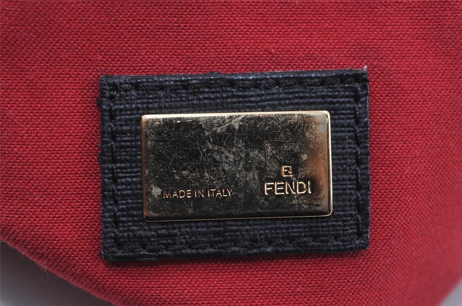 Authentic FENDI Zucchino Shoulder Cross Body Bag Purse PVC Leather Black 8074I