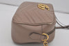Authentic GUCCI GG Marmont Chain Shoulder Cross Bag Leather 447632 Beige 8075I