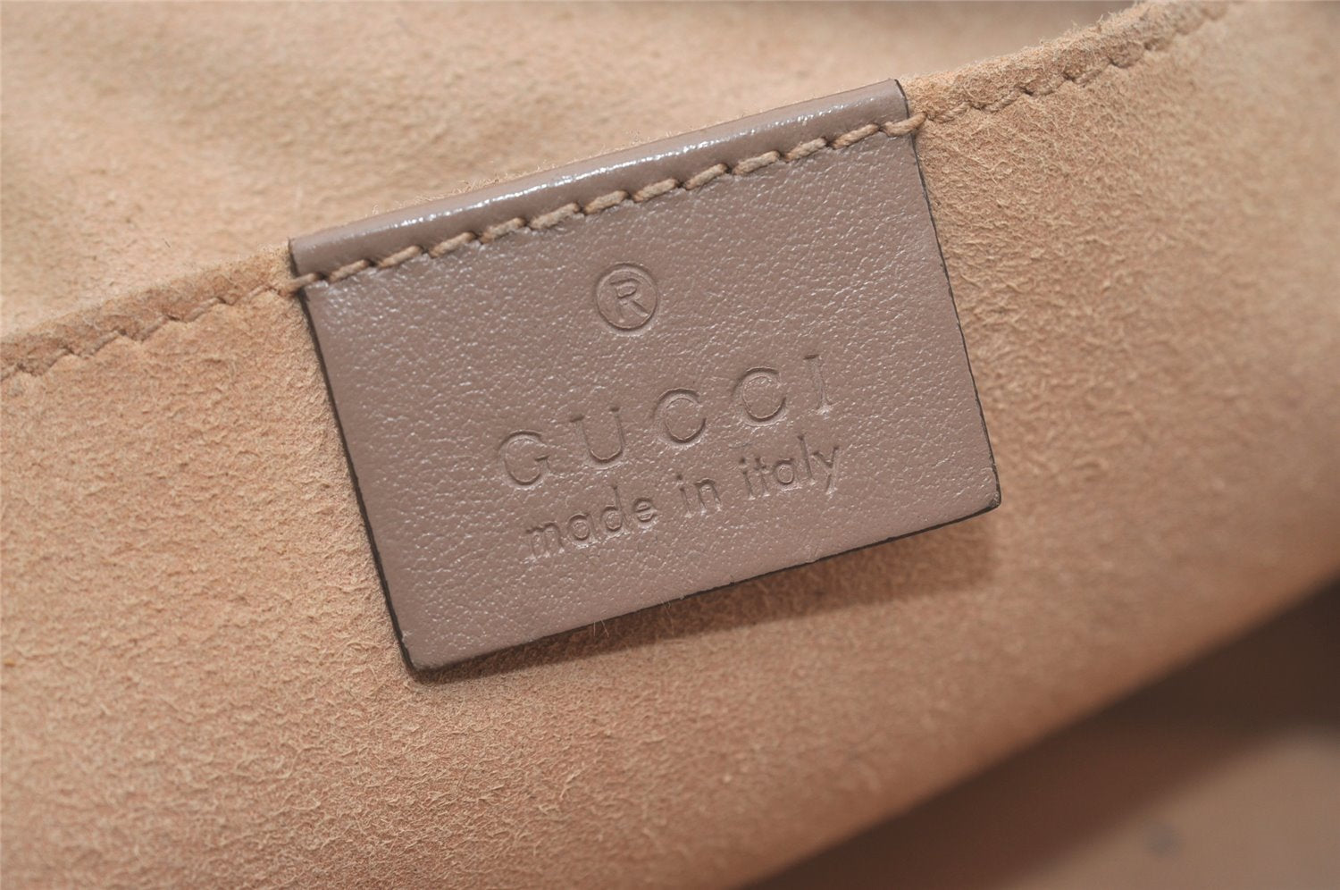 Authentic GUCCI GG Marmont Chain Shoulder Cross Bag Leather 447632 Beige 8075I