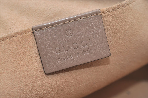 Authentic GUCCI GG Marmont Chain Shoulder Cross Bag Leather 447632 Beige 8075I
