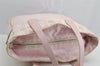 Authentic CHANEL New Travel Line Shoulder Tote Bag Nylon Leather Pink 8076I