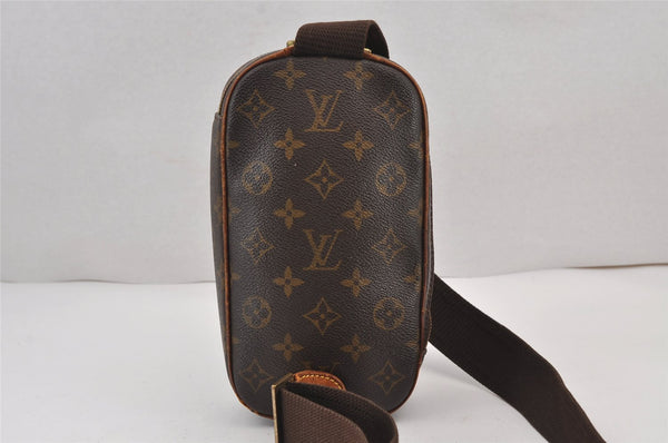 Authentic Louis Vuitton Monogram Pochette Gange Waist Body Bag M51870 LV 8077J