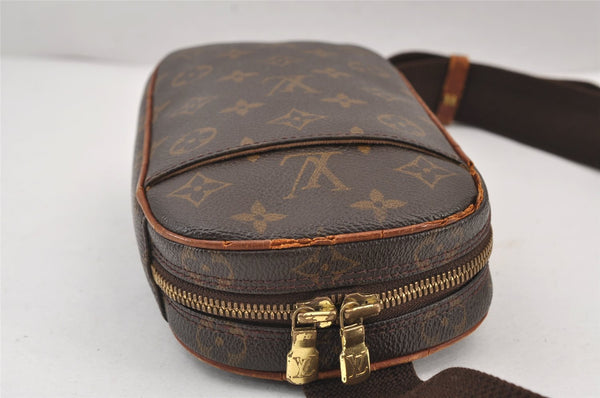 Authentic Louis Vuitton Monogram Pochette Gange Waist Body Bag M51870 LV 8077J