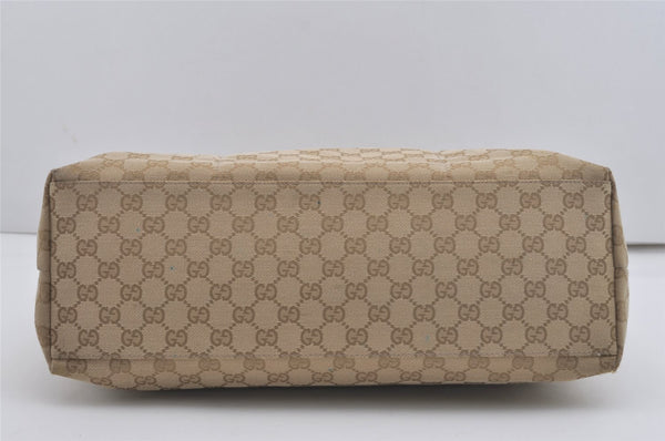 Authentic GUCCI Shoulder Mothers Tote Bag GG Canvas Leather 155524 Beige 8080I