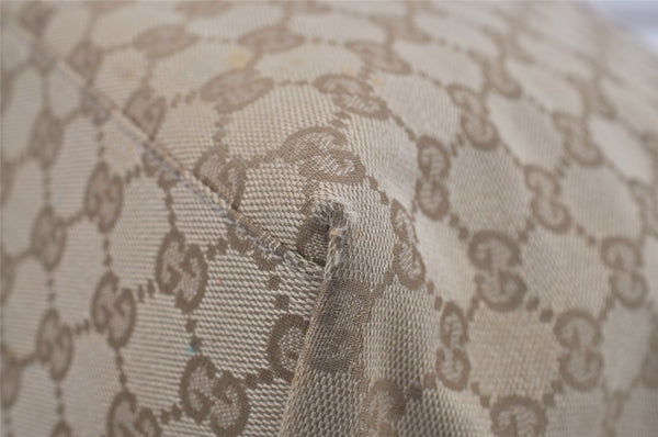 Authentic GUCCI Shoulder Mothers Tote Bag GG Canvas Leather 155524 Beige 8080I