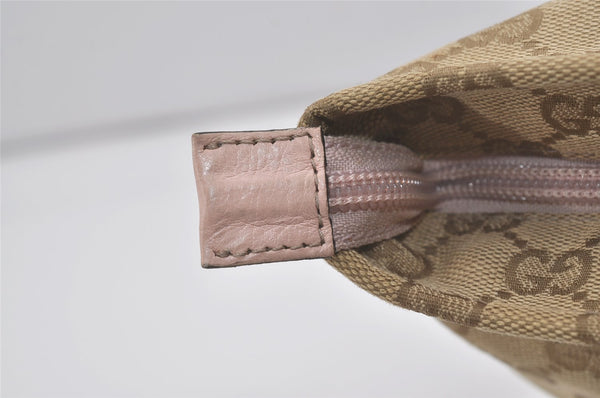 Authentic GUCCI Shoulder Mothers Tote Bag GG Canvas Leather 155524 Beige 8080I