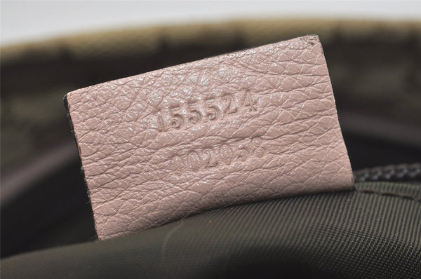 Authentic GUCCI Shoulder Mothers Tote Bag GG Canvas Leather 155524 Beige 8080I