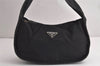 Authentic PRADA Nylon Tessuto Leather Shoulder Hand Bag Purse Black 8081J