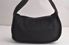 Authentic PRADA Nylon Tessuto Leather Shoulder Hand Bag Purse Black 8081J