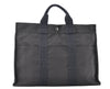 Authentic HERMES Her Line MM Hand Tote Bag Nylon Gray 8081M
