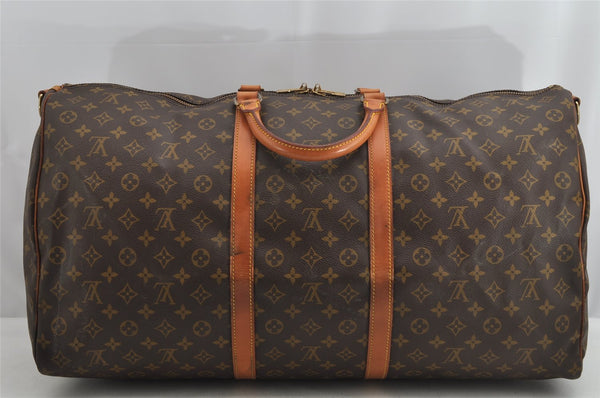 Authentic Louis Vuitton Monogram Keepall Bandouliere 60 M41412 Boston Bag 8082I