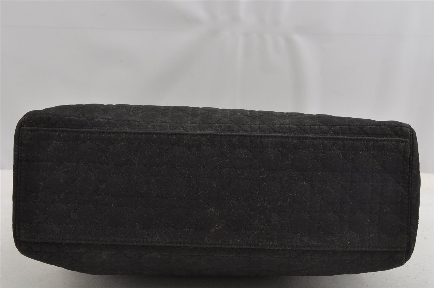 Authentic Christian Dior Lady Dior Cannage Nylon Hand Tote Bag Black CD 8084I