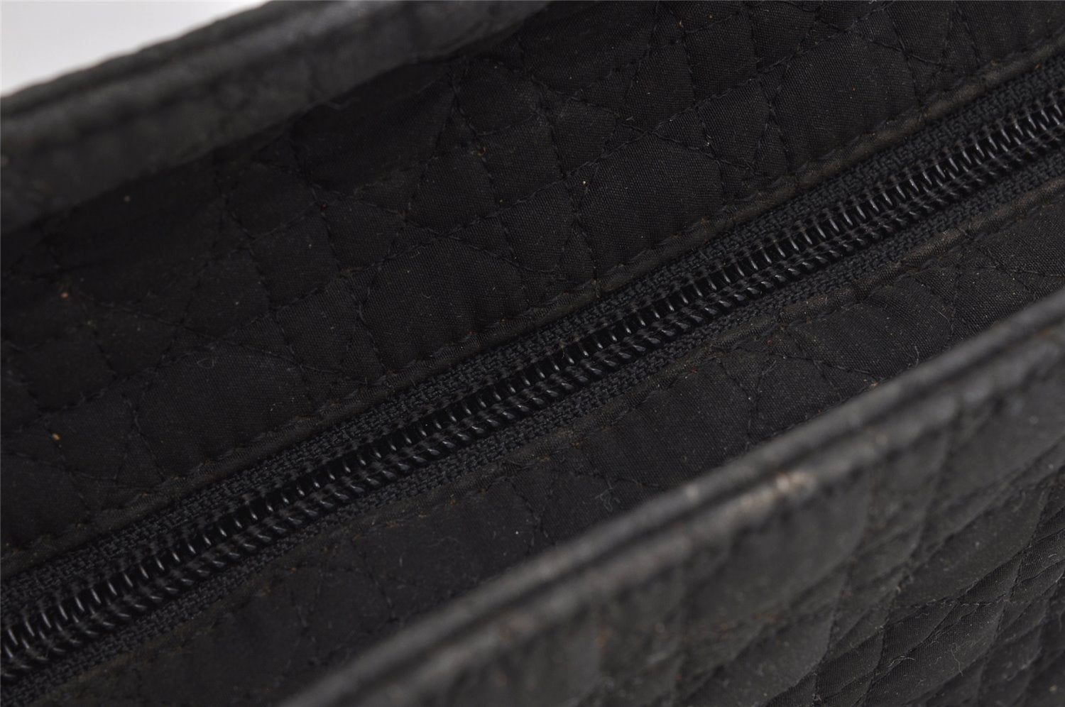 Authentic Christian Dior Lady Dior Cannage Nylon Hand Tote Bag Black CD 8084I