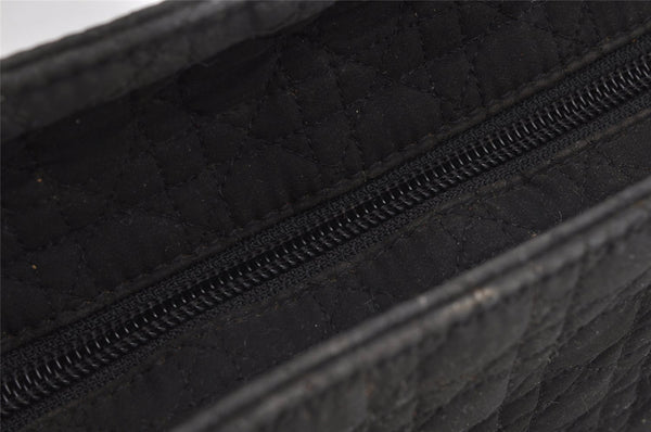 Authentic Christian Dior Lady Dior Cannage Nylon Hand Tote Bag Black CD 8084I