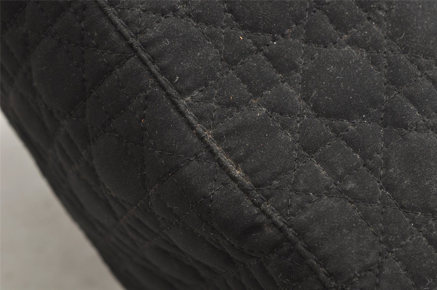 Authentic Christian Dior Lady Dior Cannage Nylon Hand Tote Bag Black CD 8084I