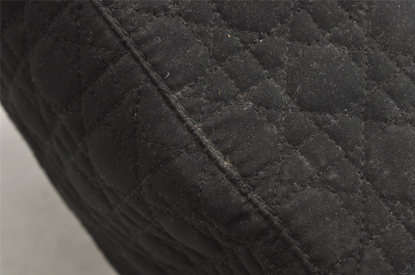 Authentic Christian Dior Lady Dior Cannage Nylon Hand Tote Bag Black CD 8084I