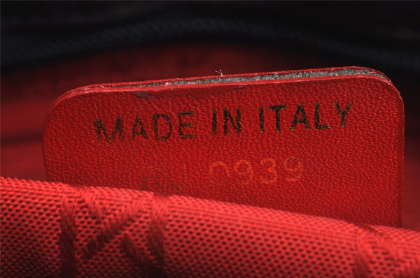 Authentic Christian Dior Lady Dior Cannage Nylon Hand Tote Bag Black CD 8084I