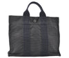 Authentic HERMES Her Line PM Hand Tote Bag Nylon Gray 8084M