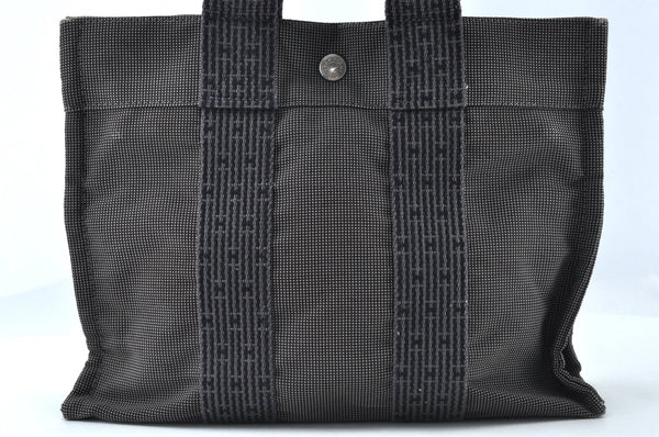 Authentic HERMES Her Line PM Hand Tote Bag Nylon Gray 8084M