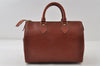 Authentic Louis Vuitton Epi Speedy 25 Hand Boston Bag Brown M43013 LV 8086I