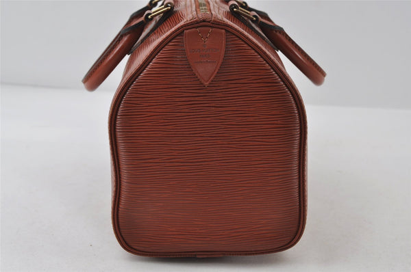 Authentic Louis Vuitton Epi Speedy 25 Hand Boston Bag Brown M43013 LV 8086I