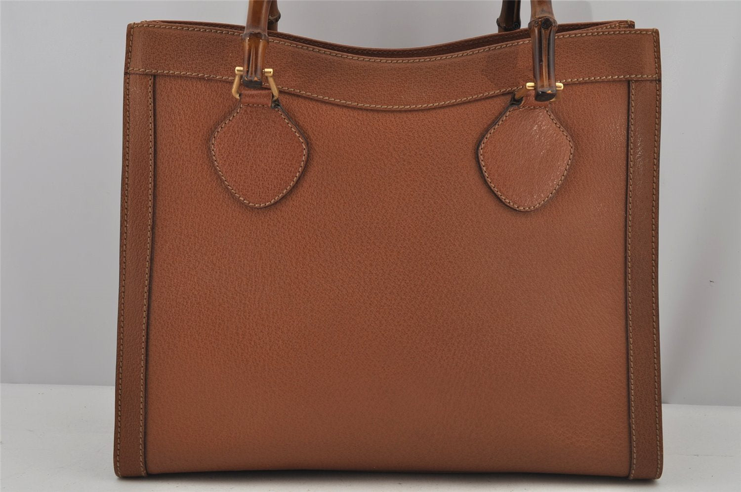 Authentic GUCCI Bamboo Shoulder Hand Bag Leather Brown Junk 8086J