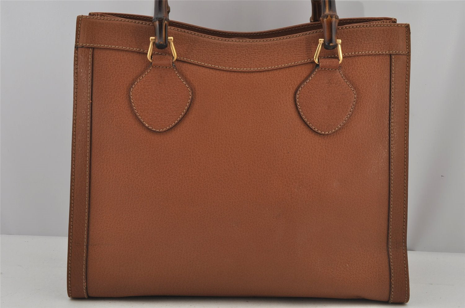 Authentic GUCCI Bamboo Shoulder Hand Bag Leather Brown Junk 8086J