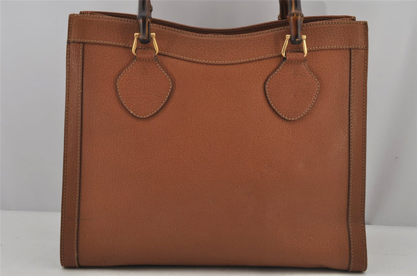 Authentic GUCCI Bamboo Shoulder Hand Bag Leather Brown Junk 8086J
