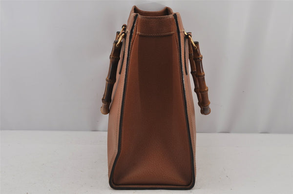 Authentic GUCCI Bamboo Shoulder Hand Bag Leather Brown Junk 8086J