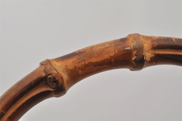 Authentic GUCCI Bamboo Shoulder Hand Bag Leather Brown Junk 8086J