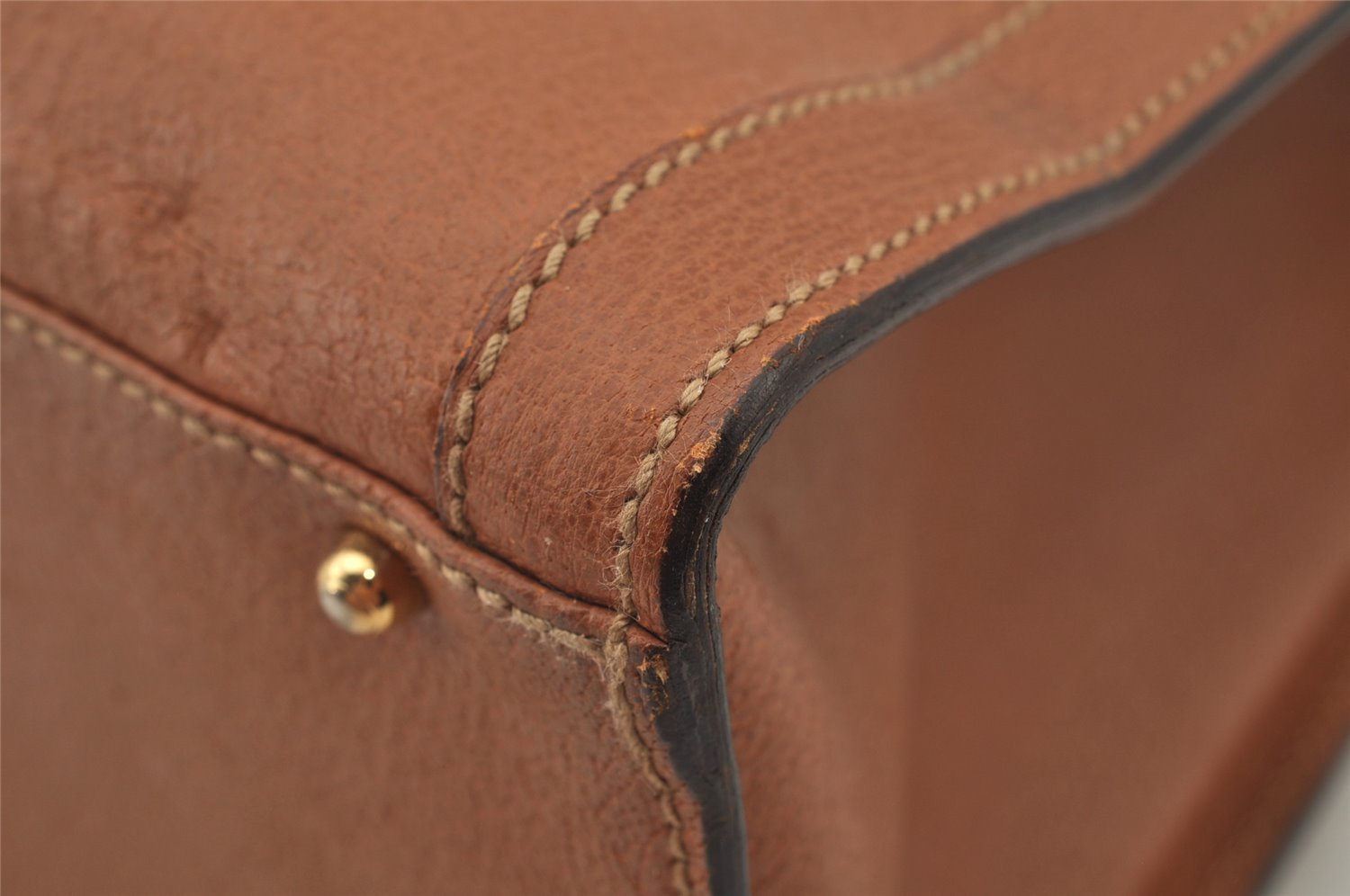 Authentic GUCCI Bamboo Shoulder Hand Bag Leather Brown Junk 8086J