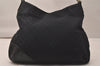 Authentic GUCCI Sherry Line Horsebit Shoulder Bag GG Canvas 137386 Black 8089J