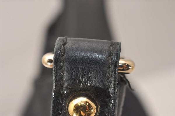 Authentic GUCCI Sherry Line Horsebit Shoulder Bag GG Canvas 137386 Black 8089J
