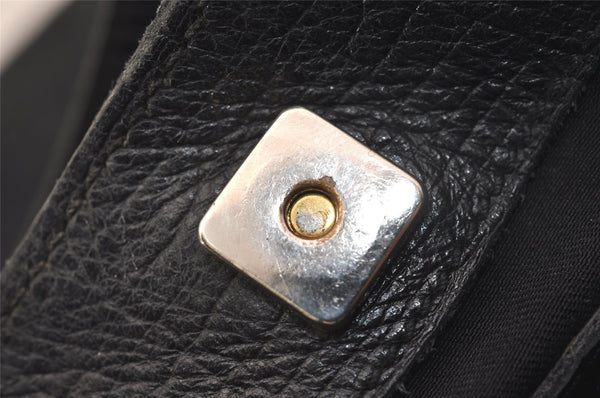 Authentic GUCCI Sherry Line Horsebit Shoulder Bag GG Canvas 137386 Black 8089J