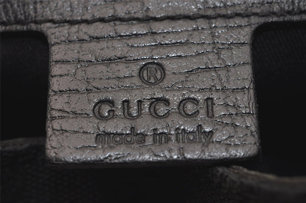 Authentic GUCCI Sherry Line Horsebit Shoulder Bag GG Canvas 137386 Black 8089J