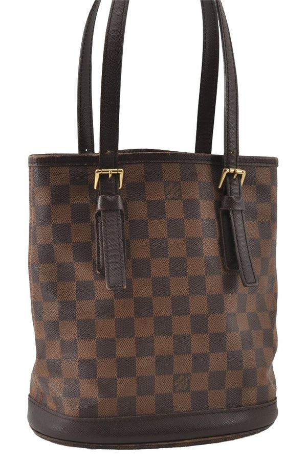 Authentic Louis Vuitton Damier Marais Bucket Shoulder Tote Bag N42240 LV 8090I