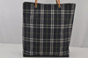 Authentic BURBERRY Vintage Check Shoulder Tote Bag Nylon Leather Navy 8090J