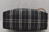 Authentic BURBERRY Vintage Check Shoulder Tote Bag Nylon Leather Navy 8090J