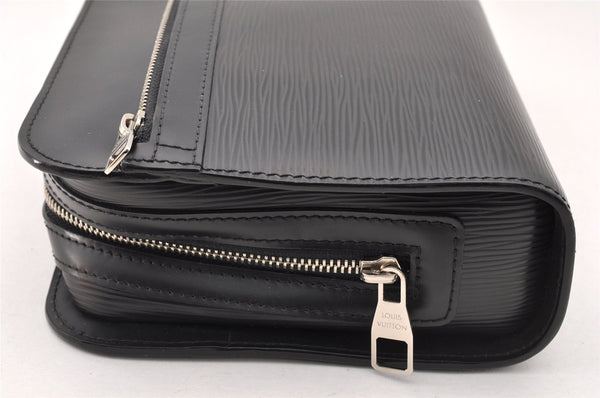 Authentic Louis Vuitton Epi Hoche Clutch Hand Bag Purse Black M59362 LV 8091I